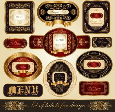 luxury labels templates shiny european retro design