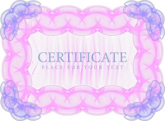 certificate frame template symmetric design seamless curves ornament