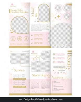 beauty salon brochure templates flat checkered geometry 