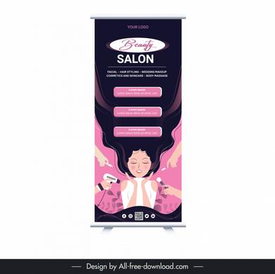 beauty salon standee cute handdrawn personality design