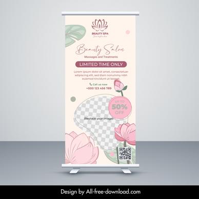 beauty spa salon banner template elegant lotus decor