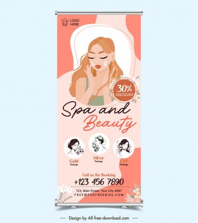 beauty spa salon roll up banner template ladies flowers decor