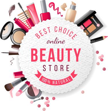 beauty store business background vector