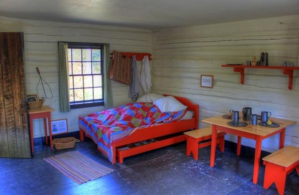 bed and bedroom at fort wilkens state park michigan