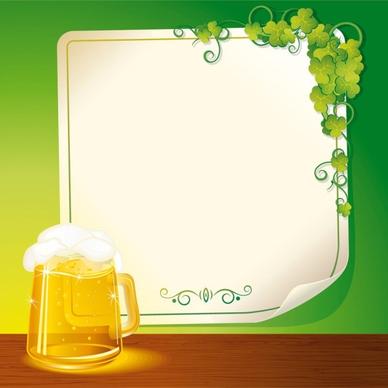 beer and background paper 02 vector