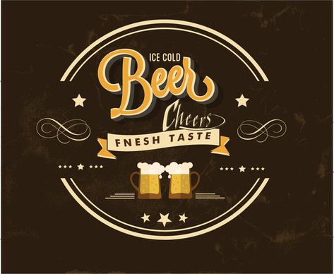 beer bar label design on dark background