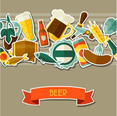 beer flat style background vector design