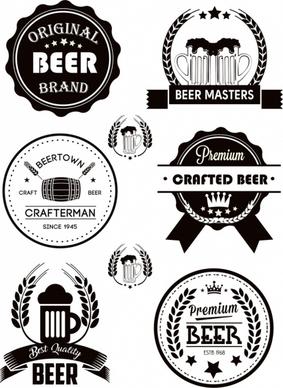 beer labels collection classical black white decor