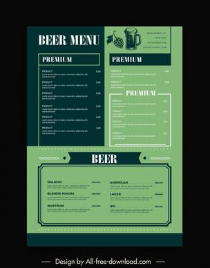 beer menu  template dark elegant classic