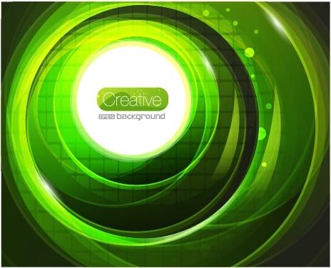 technology background template modern green abstract rounds