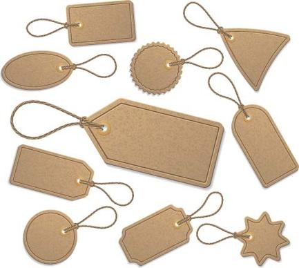 beige cardboard tags vector