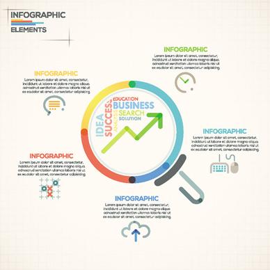 beige infographics elements business template vector
