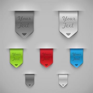 leather labels templates colored modern 3d sketch