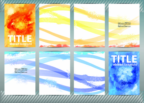 best business flyers cover watercolor style vector