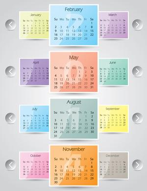 best calendars14 design elements vector