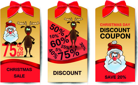 best christmas sale discount tags vector
