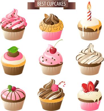best cupcakes icons vector
