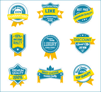 best label with ribbon vintage style vector