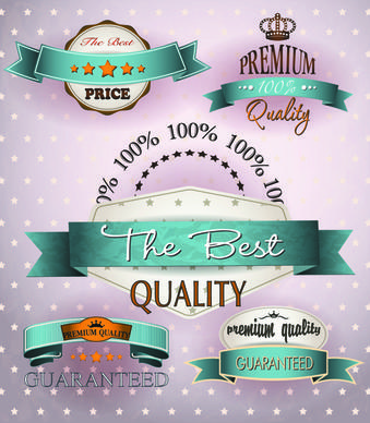 best retro quality labels vector