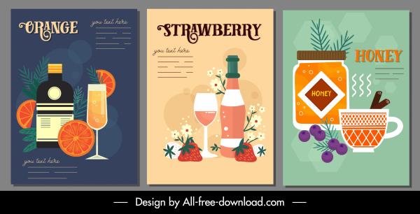 beverages poster templates colorful classic decor