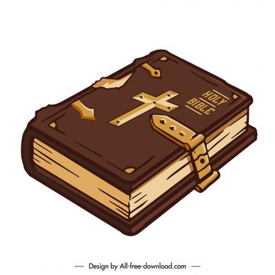bible book icon vintage 3d design