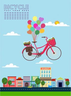 bicycle advertisement floating objects decoration