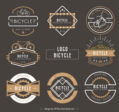 bicycle labels templates classic dark shapes