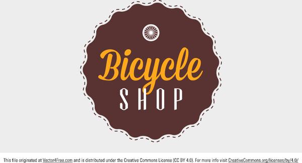 bicycle shop badge vector