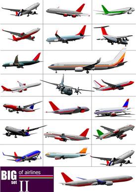 big airplanes model set vector