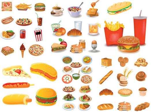 big food breakfast icons collections