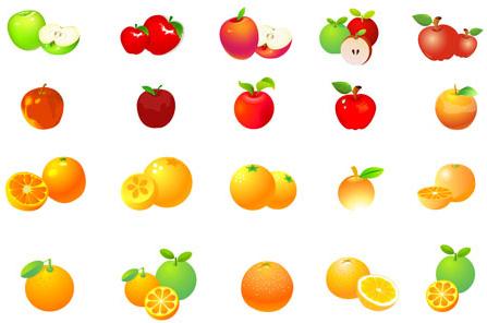 big group of different fruit vector