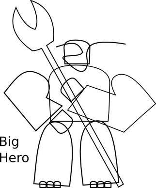 Big Hero With Bolo clip art