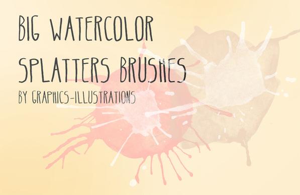 big watercolor splatters photoshop brushes