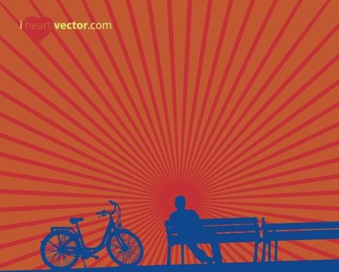 Bike Bench Vector