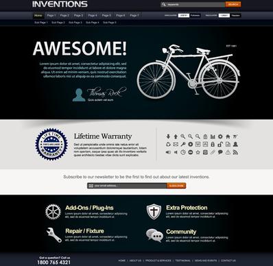 bike website template vector