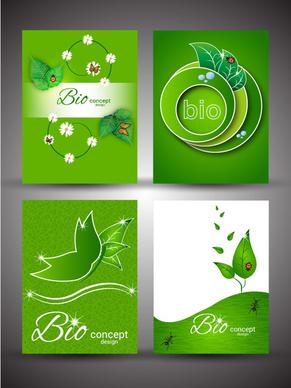 bio concept design sets with green color background