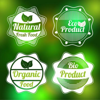 bio product labels sets on bokeh background