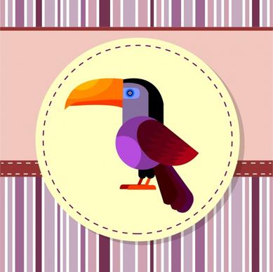 bird background badge colorful parrot decoration cartoon style