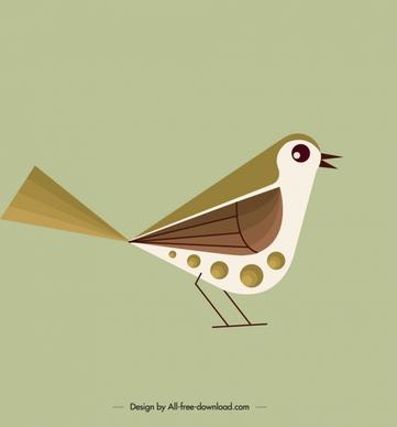 bird background cute tiny sparrow icon classical flat