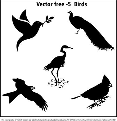 bird silhouette vectors