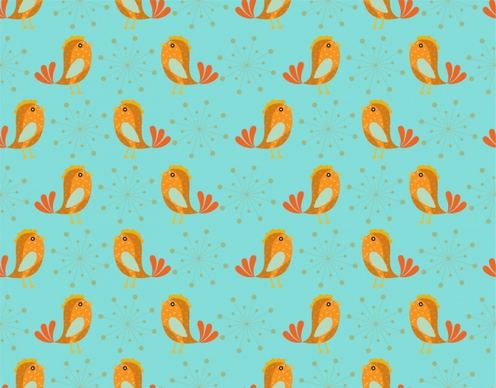 birds background colored repeating pattern design