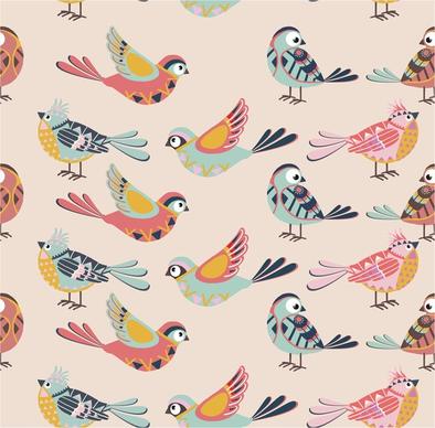 birds illustration on repeat pattern