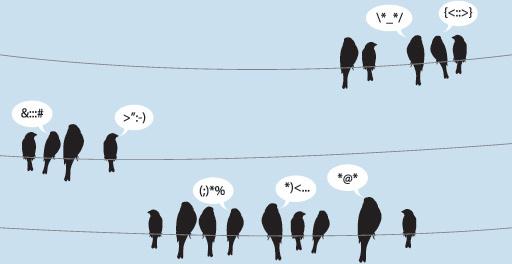 birds tweeting vector graphic