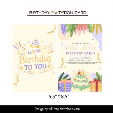 birthday invitation card banner template elegant classic decor
