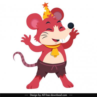birthday mouse icon cute cartoon character sketch