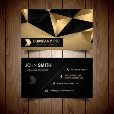 black and gold abstract corporate business card