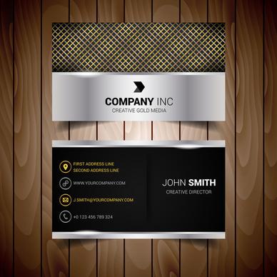 black and golden abstract business card