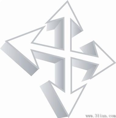black and white crossed arrows vector
