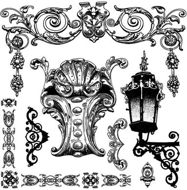 black and white decorative pattern borders vector