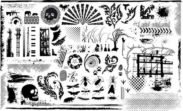 black and white design elements vector series 7 current element